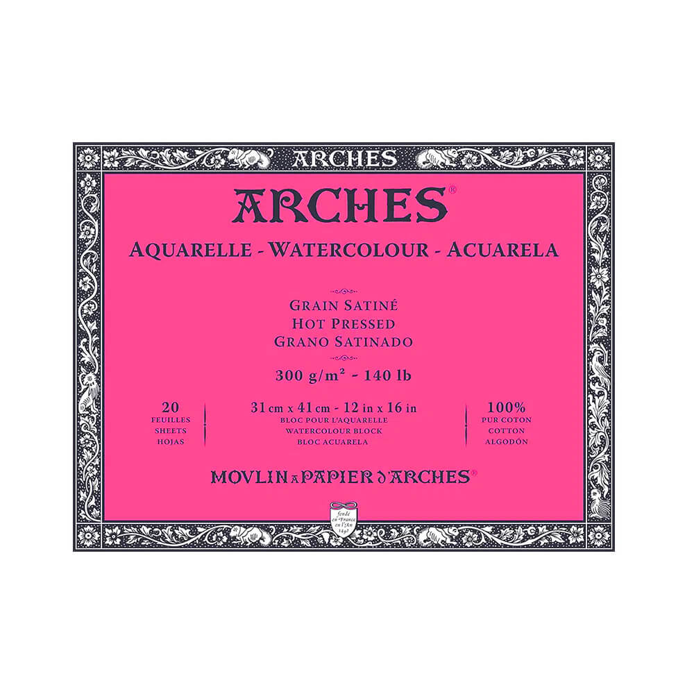 Bloco de Papel para Aquarela Arches TS 300g/m² 31X41cm 20 Folhas